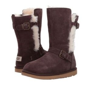 Ugg Kids Girls Magda Water Resistant Mid Calf Sheepskin Boots shoes sz 10